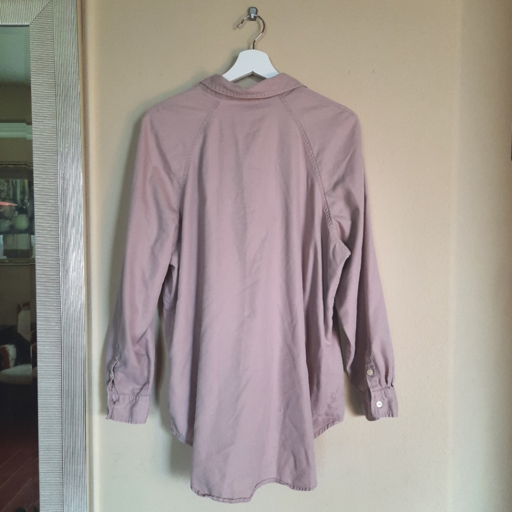 Universal Thread Dusty Pink Mauve Petal Pink Button Down Oversized Shirt - Picture 2 of 8